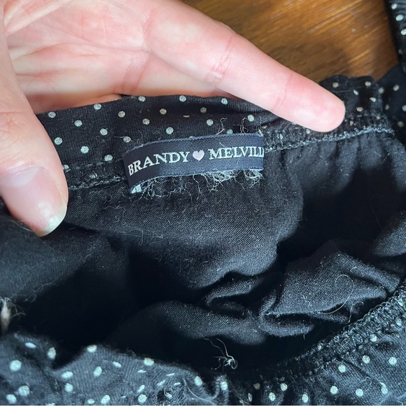 🌟2/$14🌟 Brandy Melville polka dot off-shoulder crop top - Picture 3 of 5